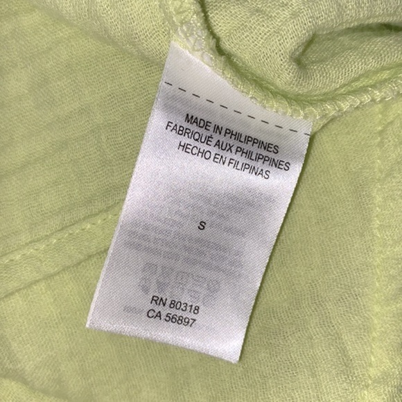 LUCKY Brand lime green cotton button down top size small - Picture 4 of 6